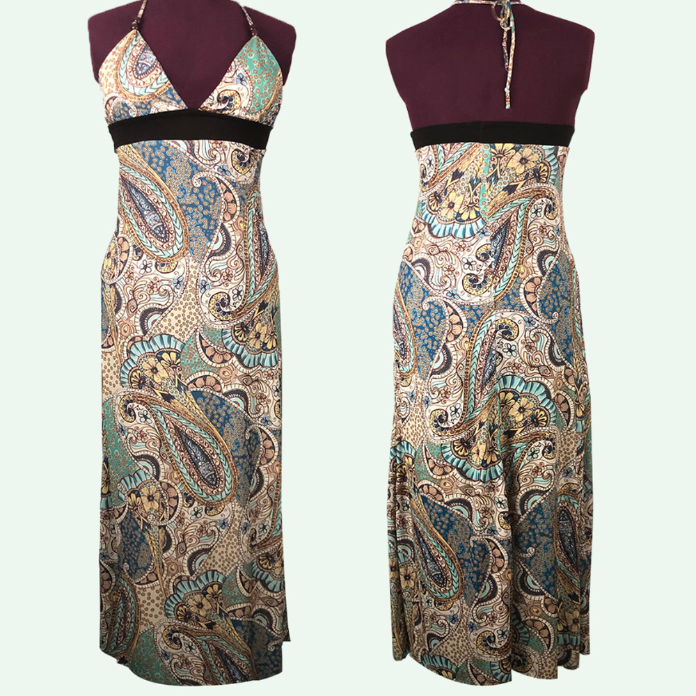 ELAN | Maxi dress Halter Boho Size Medium